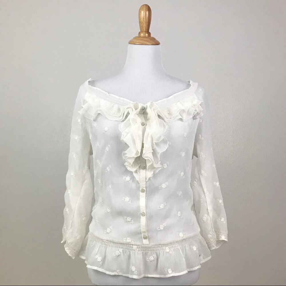 Abercrombie & Finch | floral ruffle blouse