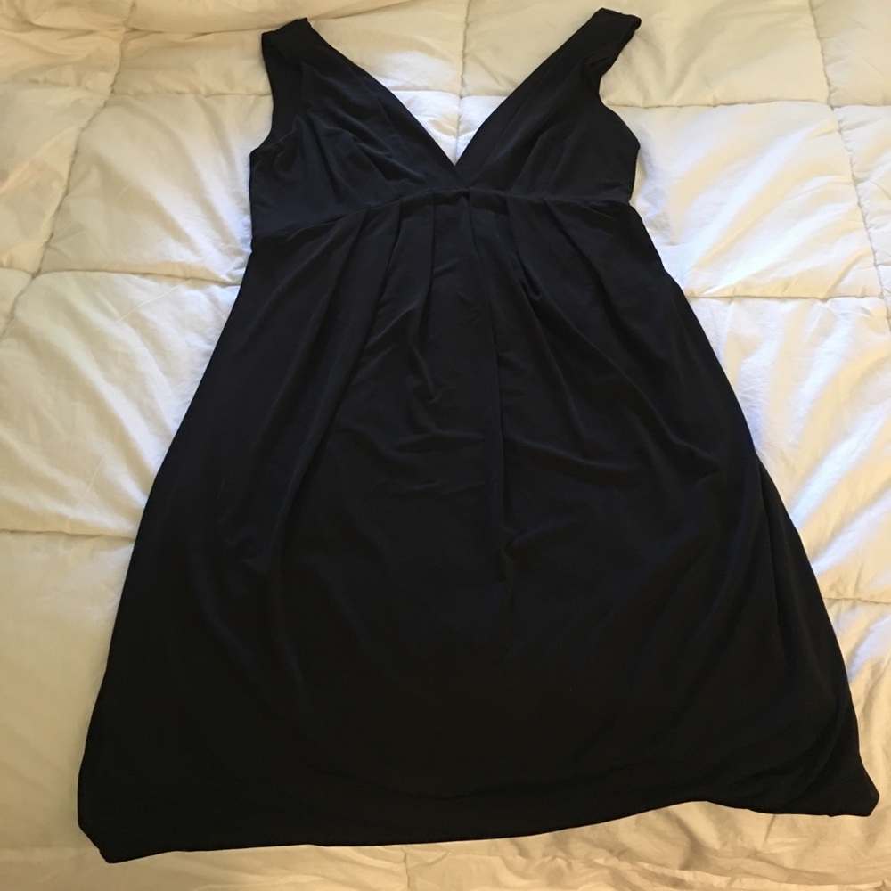 Low cleavage front black dress