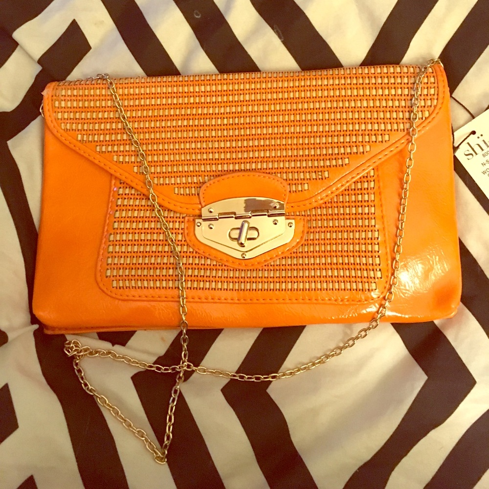 Beautiful Orange woven cross body bag