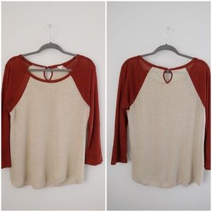 Linen J. Crew Baseball Tee