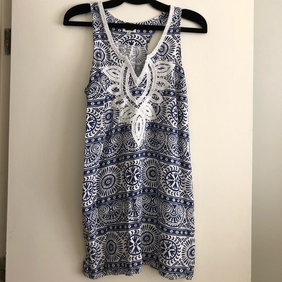 Mud Pie Navy & White Embroidered Dress / Tunic - Picture 2 of 4