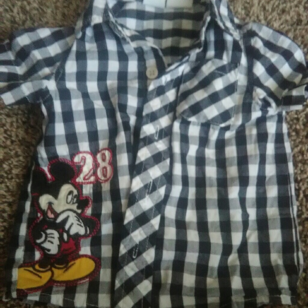 Mickey mouse button down