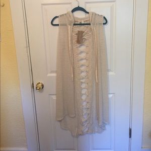 NWT long cream sweater