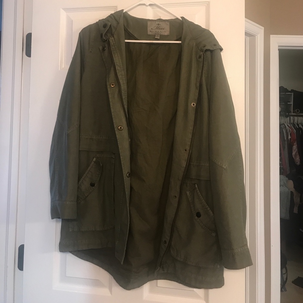 Army green hooded Light weight military style