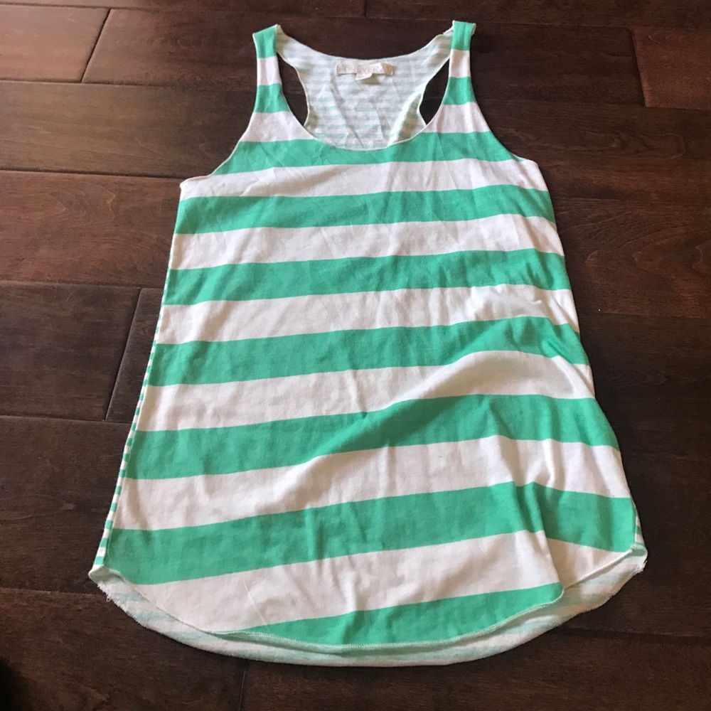 Green striped razor back tank! Great condition!