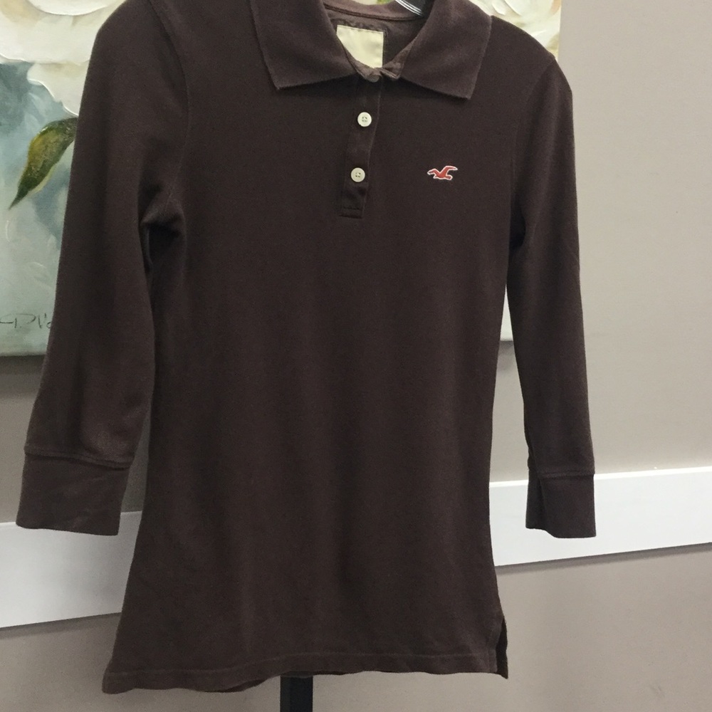 HOLLISTER DARK BROWN SHIRT SIZE SMALL