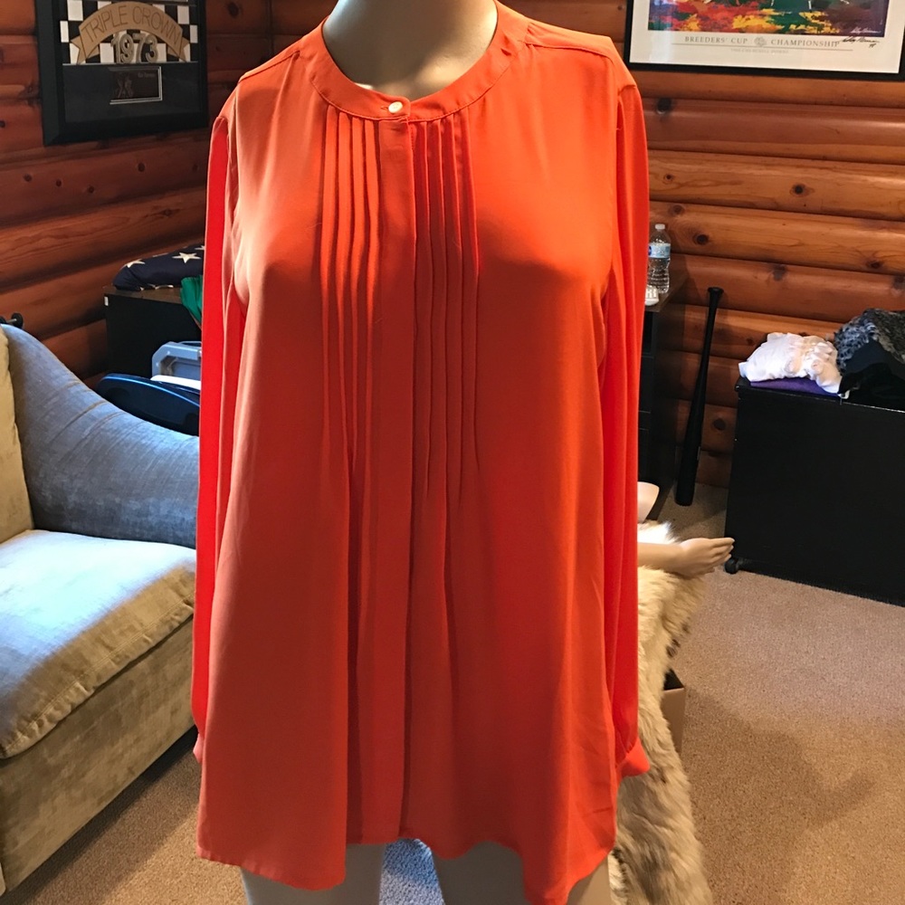 Banana republic longsleeved orange blouse small