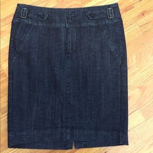 Dark blue denim skirt