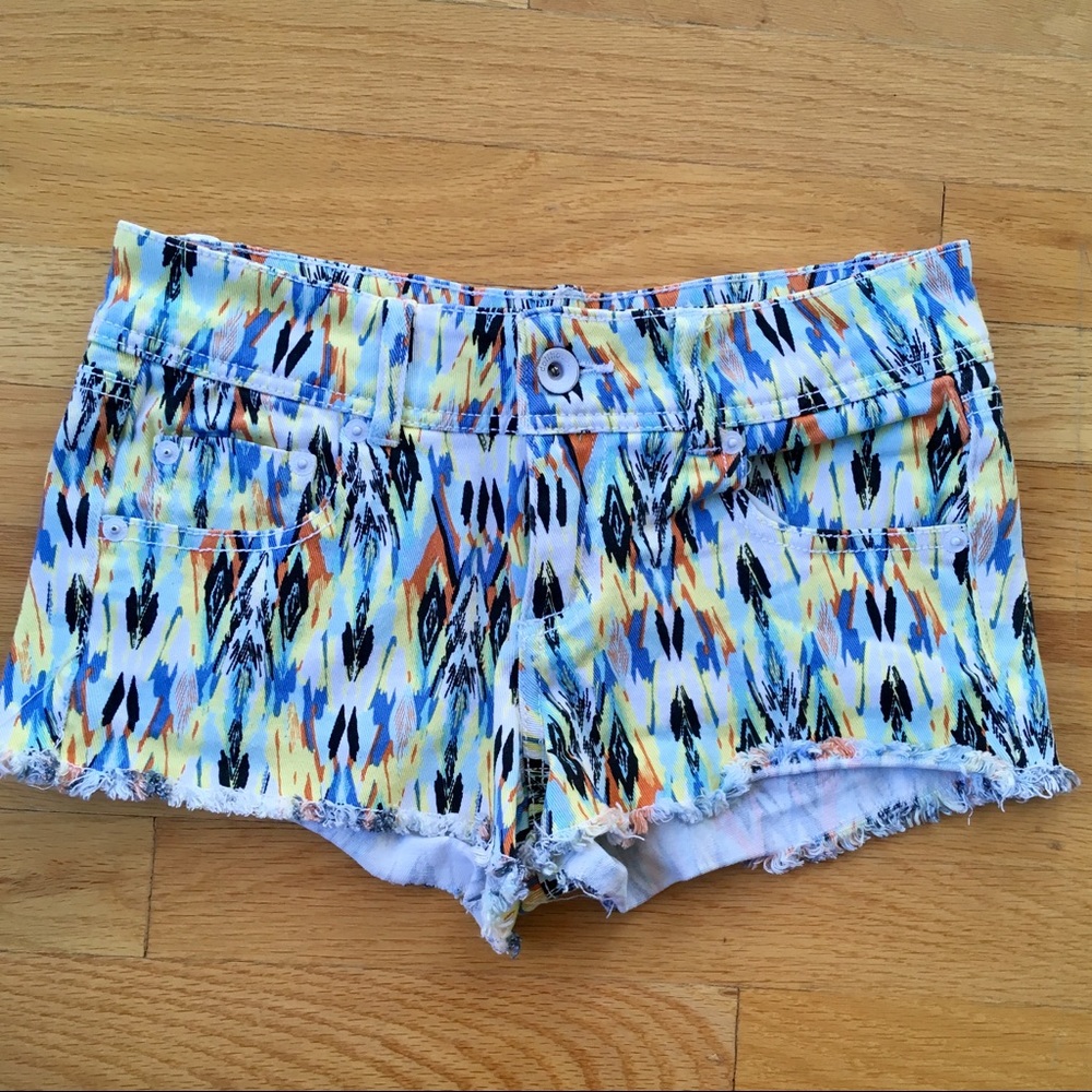 Dollhouse Aztec print denim shorts