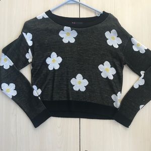 Flowered crew neck (cropped)