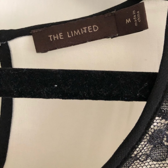 The Limited - Black & Cream Sheer Lace Top - M - Picture 3 of 3