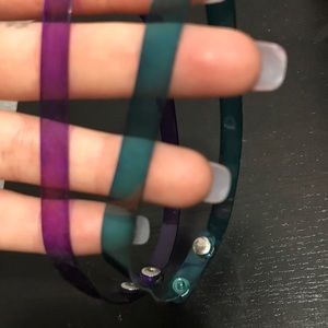 Clear blue and purple chokers