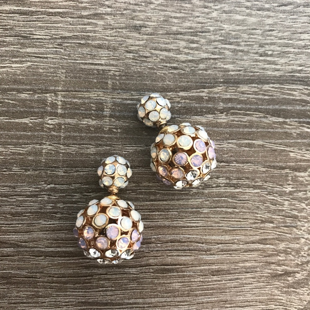 Double Crystal Bubble Earrings