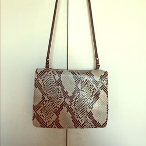 Faux snake skin crossbody wallet