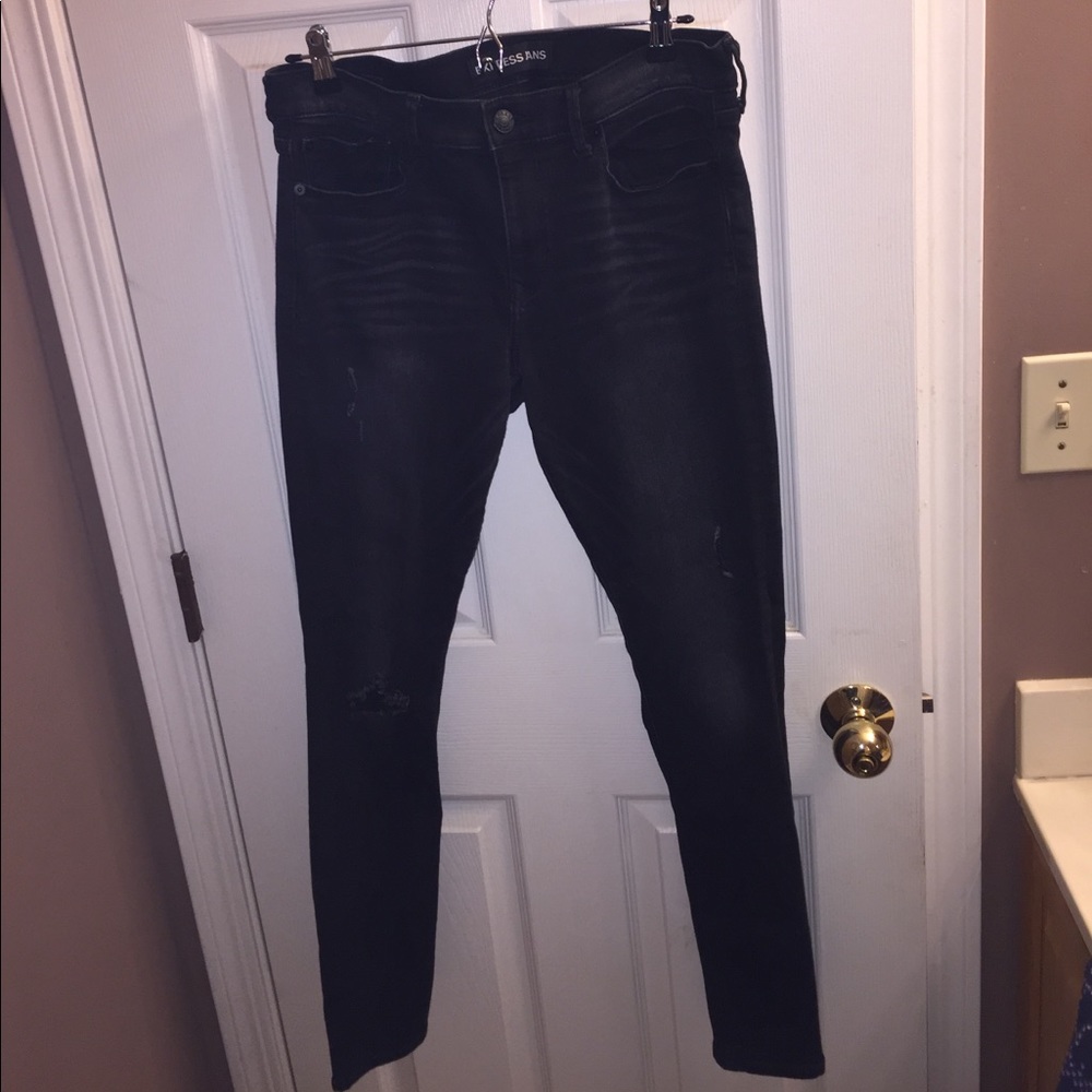 Express Black Faded Distressed Jeans 10r