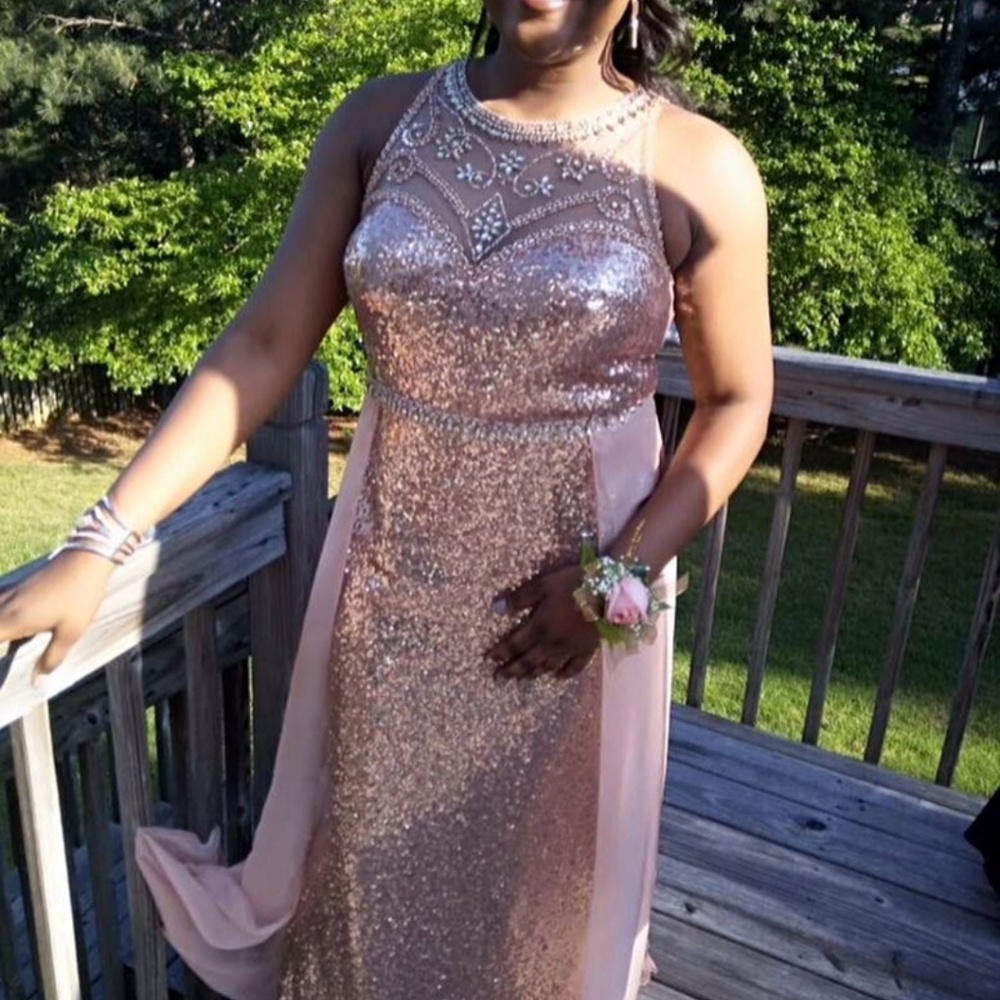 Rose gold prom dress