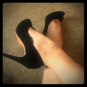 Coach suede black heels