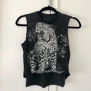 All Saints black crop top