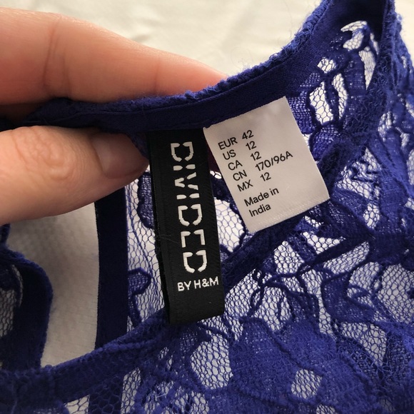 Blue Fit & Flair Dress - H&M - 12 (Fits 8) - Picture 3 of 3