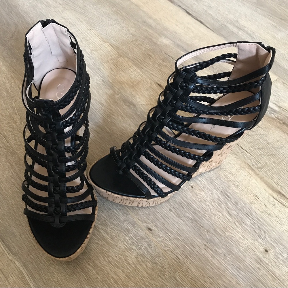 👠 Sexy Black Sandal Wedge