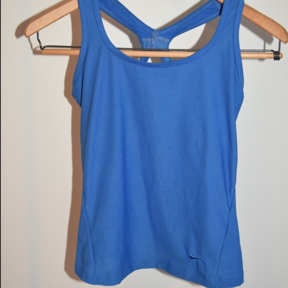 Nike Fit Dry  athletic tank shelf bra blue XS