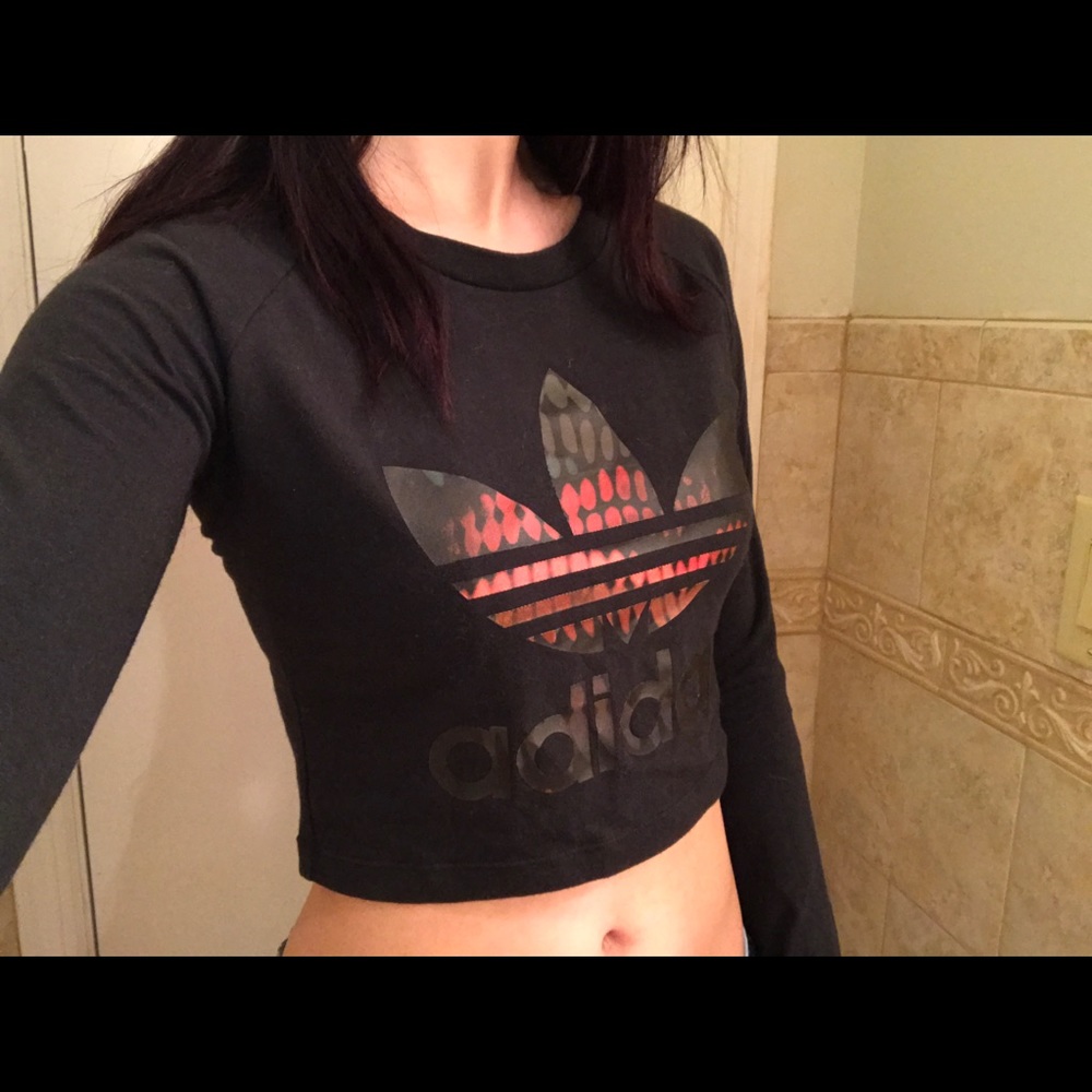 Adidas long sleeve crop top