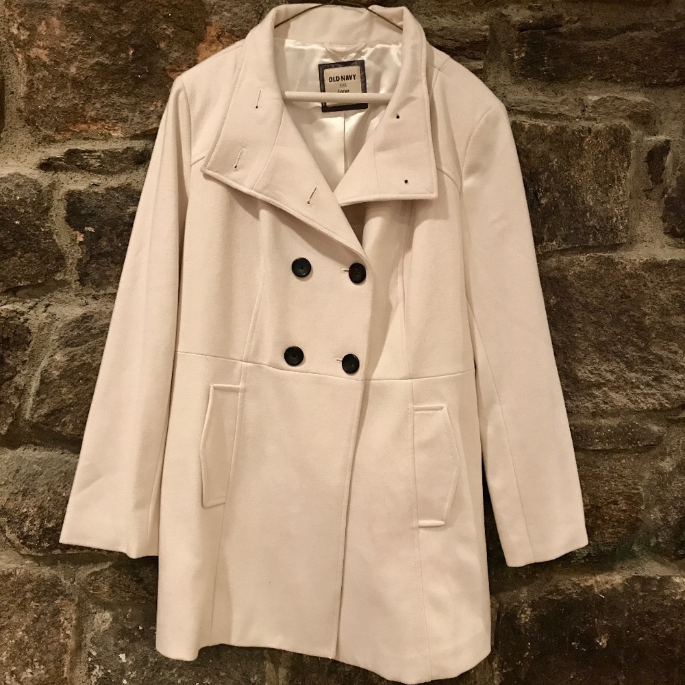 Old Navy White Pea Coat