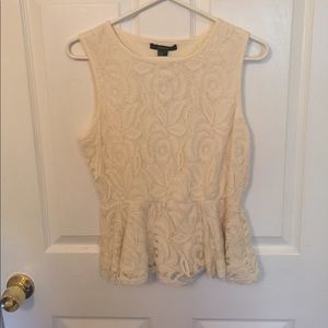 NWT White peplum lace top