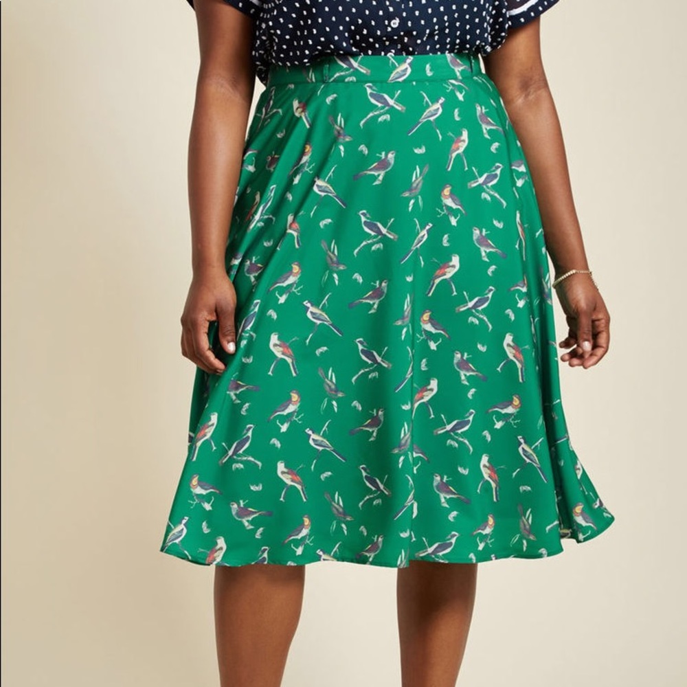 ModCloth Just this Sway midi skirt in Jade Birds