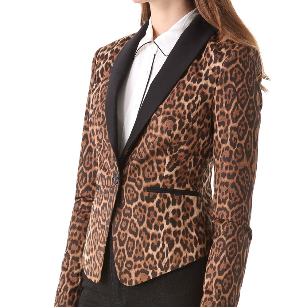 BCBGMAXAZRIA Bowie leopard Tux Jacket