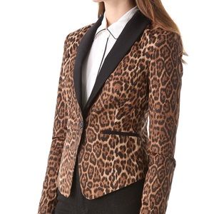 BCBGMAXAZRIA Bowie leopard Tux Jacket