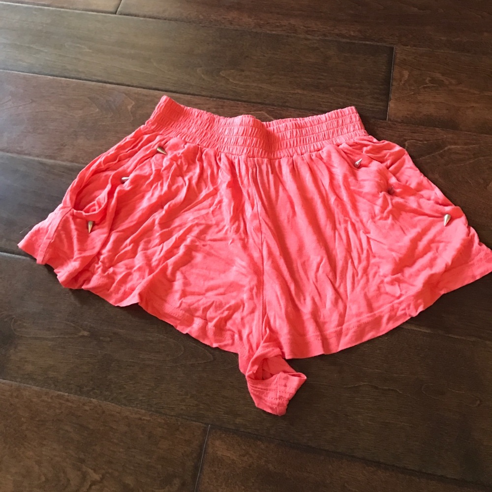 Pink studded shorts