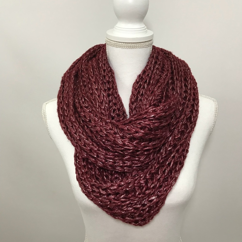 Red Pomegranate Sparkly Infinity Scarf