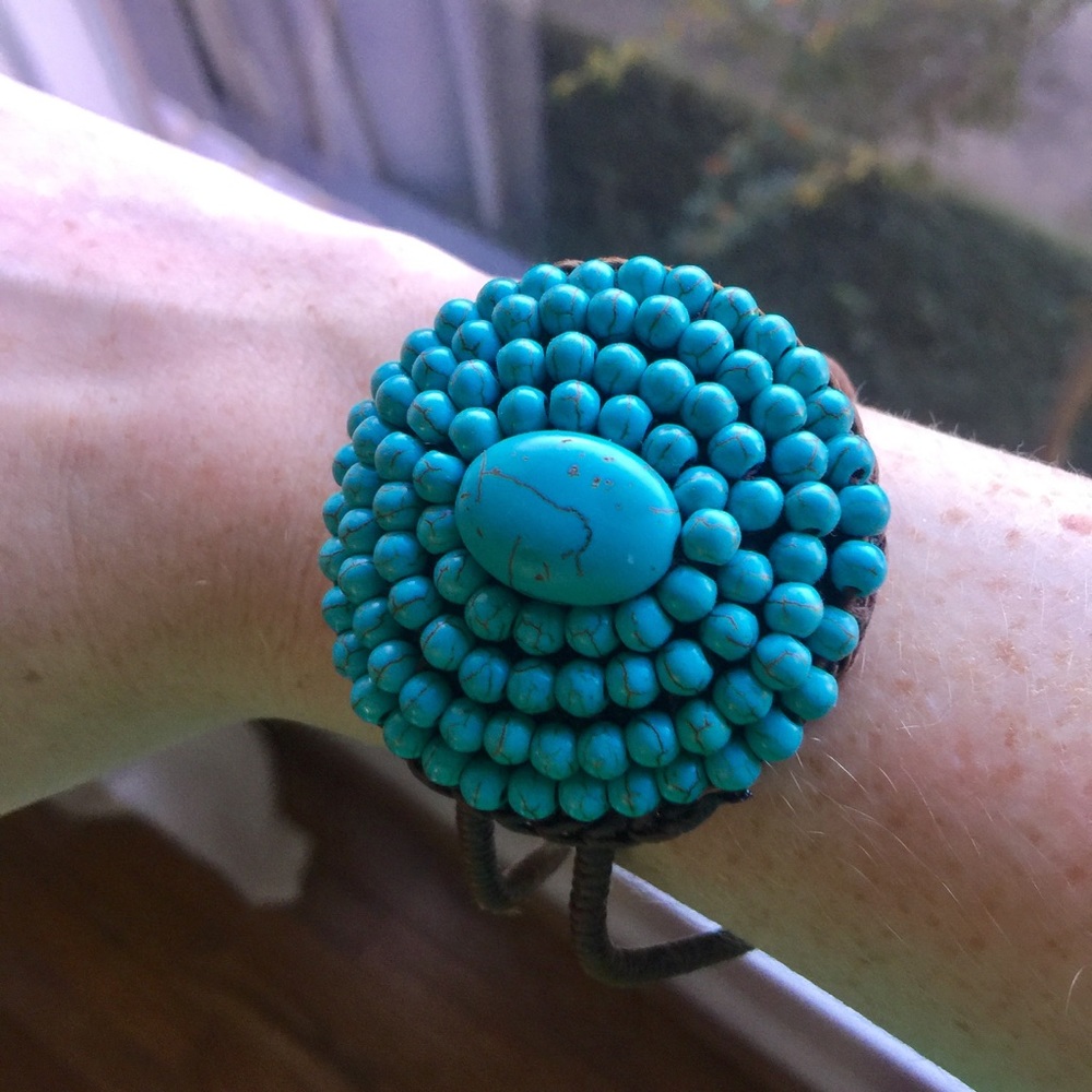 Turquoise Stone Statement Cuff