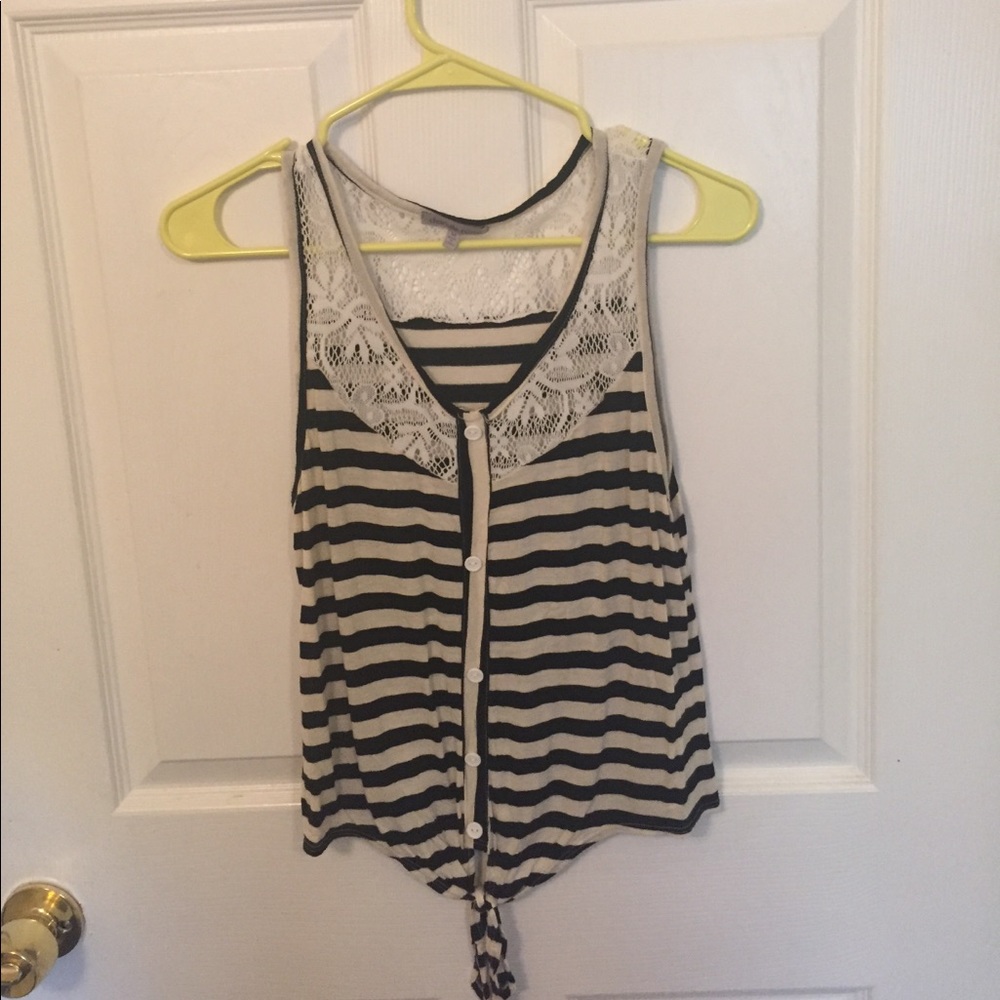 Black and white striped tank top
