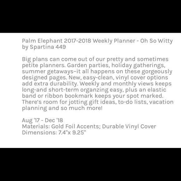 Spartina Weekly Appt Planner •great gift idea• - Picture 2 of 2