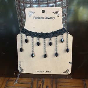 3/$10 Black beaded choker necklace