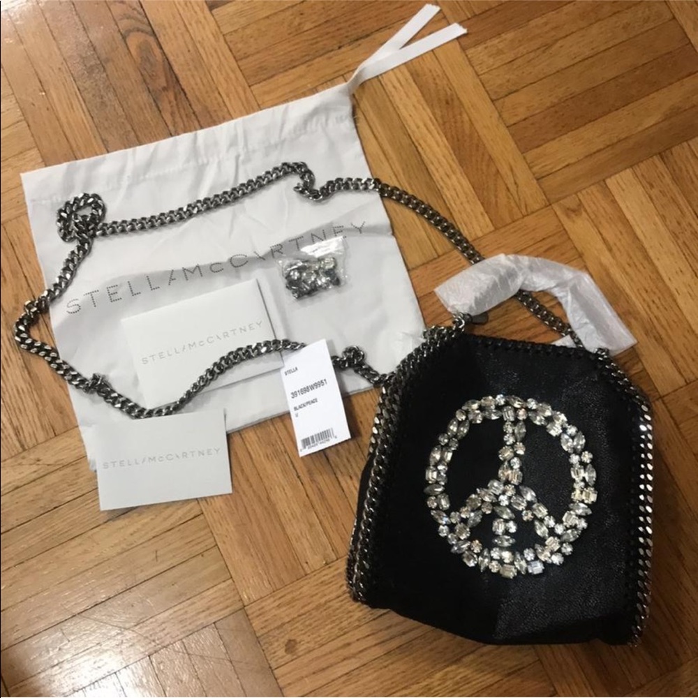 ⚡SOLD⚡NEW STELLA MCCARTNEY JEWELED PEACE FALABELLA - Picture 3 of 8