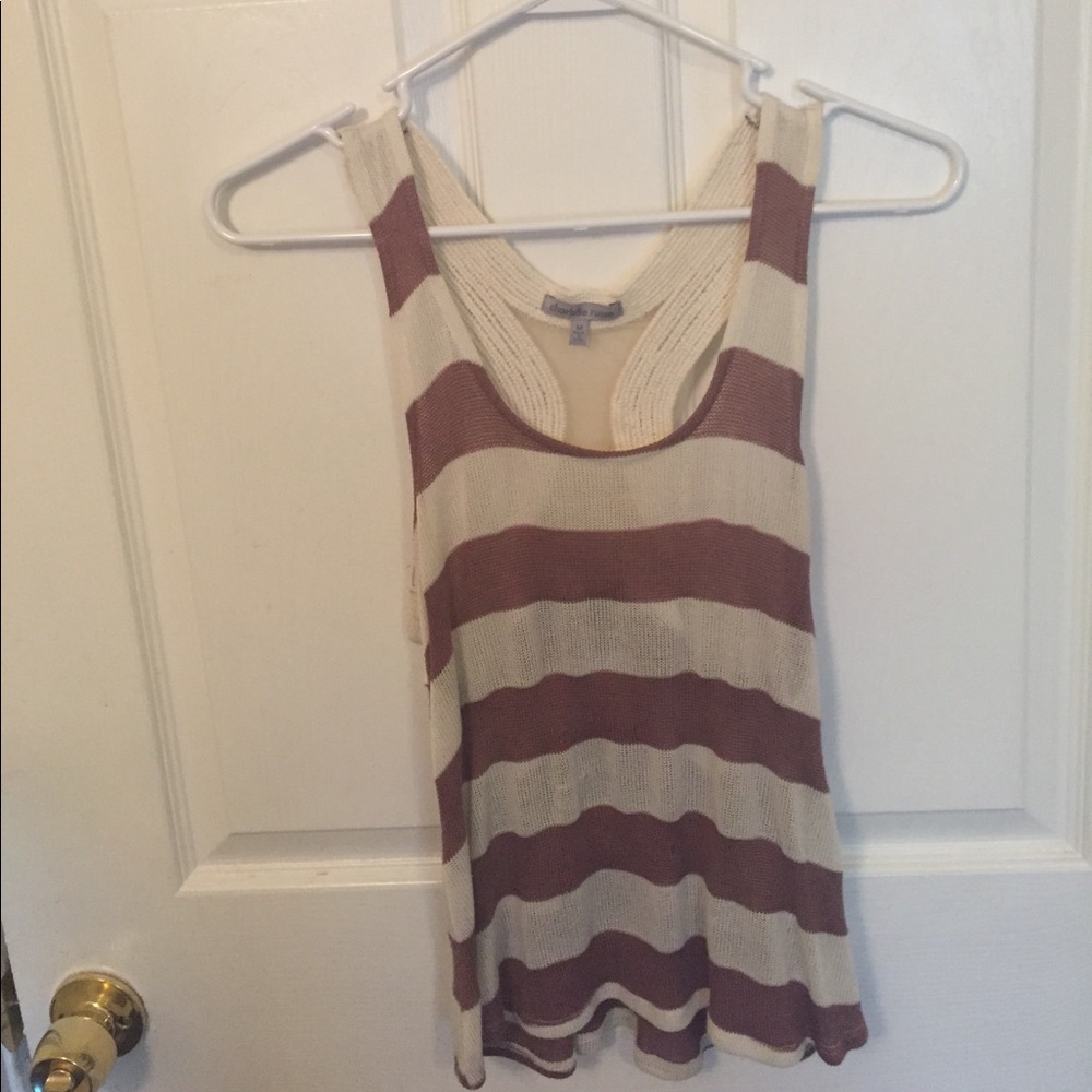 Red and cream striped tank