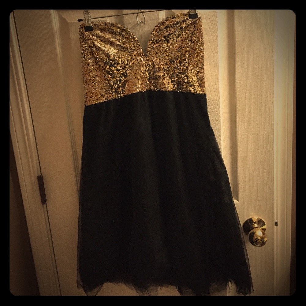Gold and Black Sequin Dress NWT