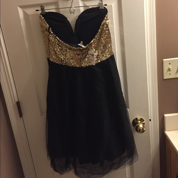 Gold and Black Sequin Dress NWT - Picture 2 of 2