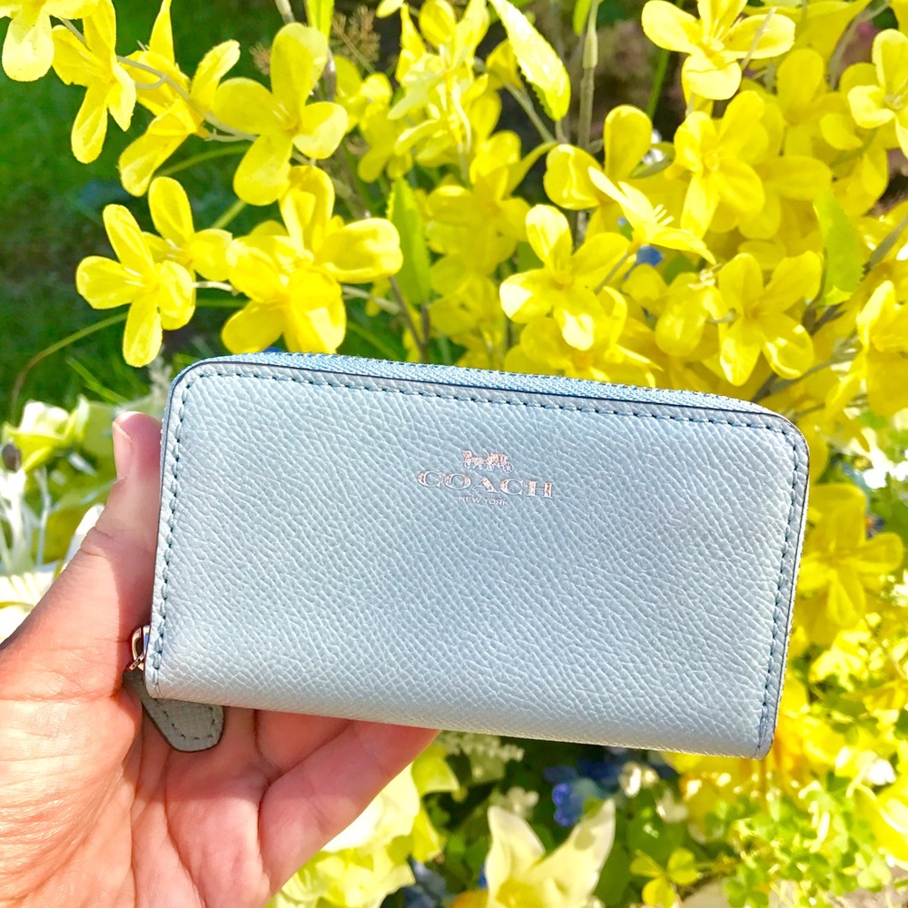 Sparkly Light Blue Coach Card Holder + Wallet💸