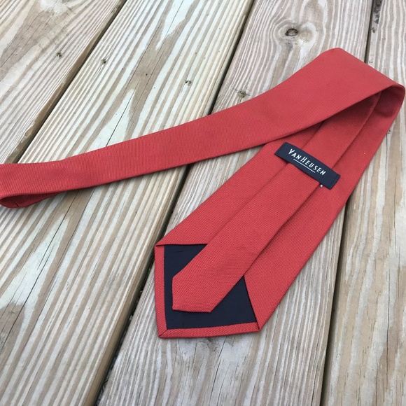 Van Heusen Mens Tie Fashion Red Tie All Silk USA - Picture 8 of 8