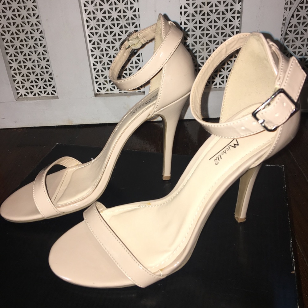 Patent Nude Sandal Heels