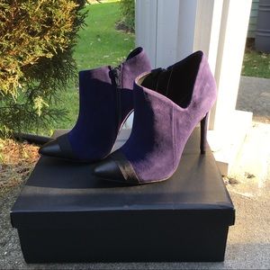 Purple Suede and Black Leather Aldo Bootie