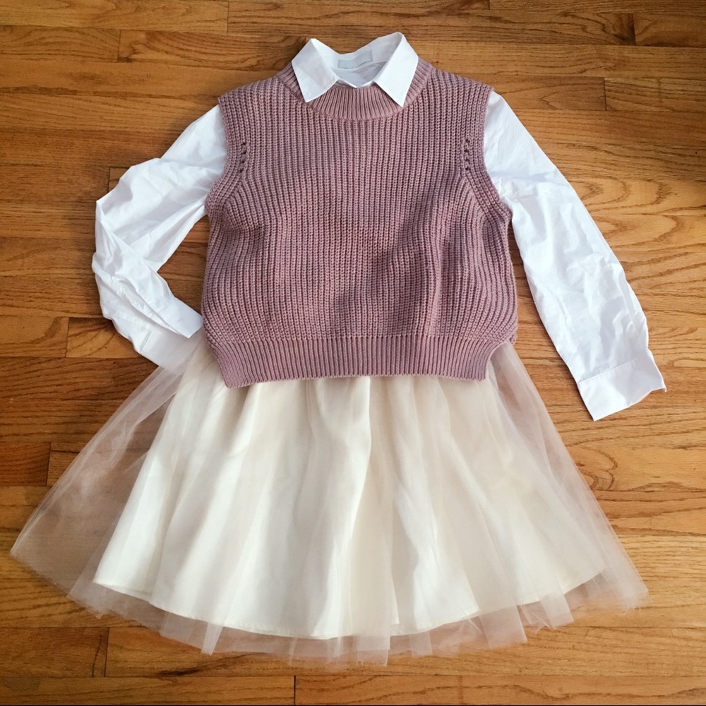 🐠NWOT Japan Dazzlin Dress w/ Knit Vest Set Sz S