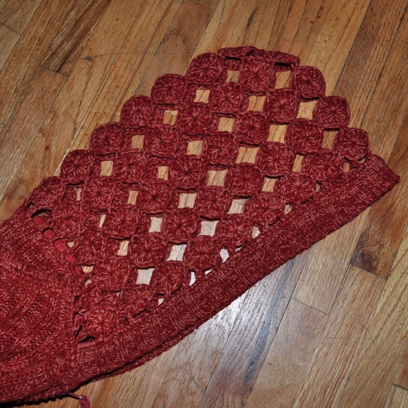 sold CABELAS Red Space-Dye Crochet Cardigan Hoodie - Picture 2 of 7