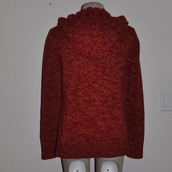 sold CABELAS Red Space-Dye Crochet Cardigan Hoodie - Picture 3 of 7