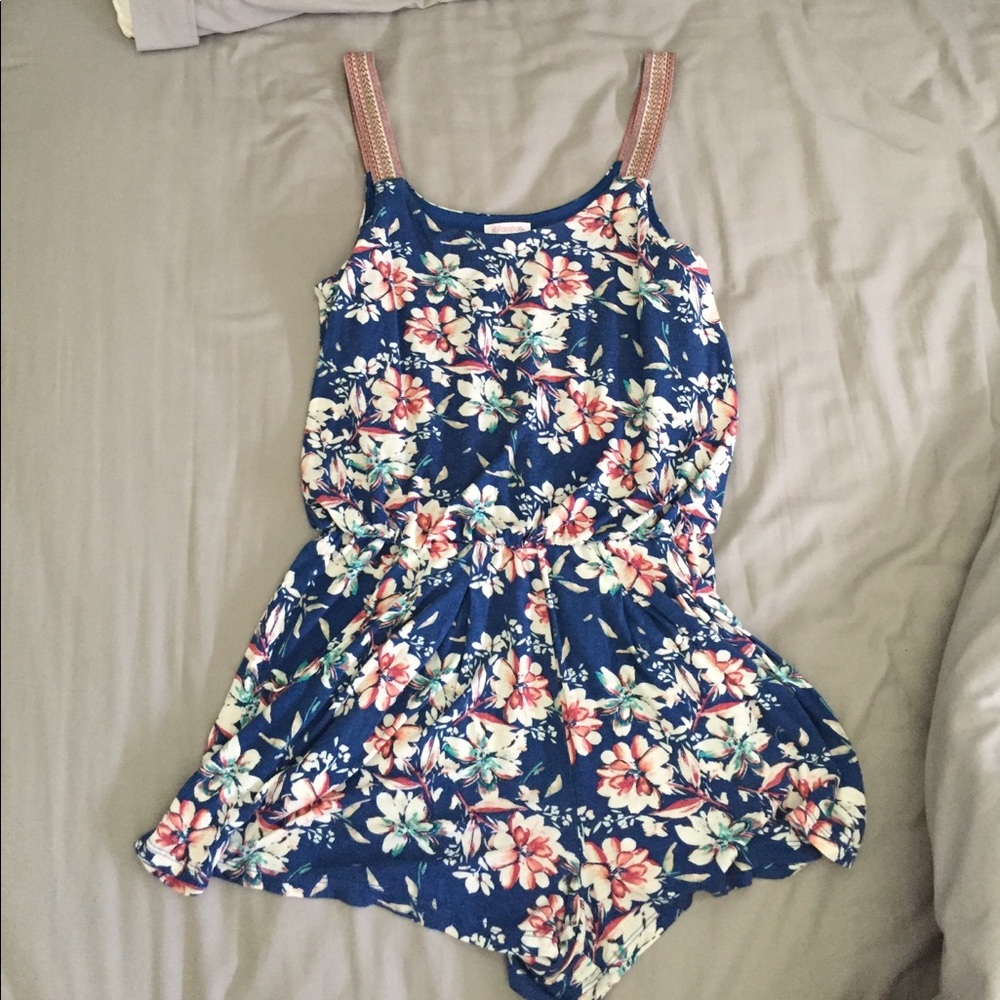 Blue floral romper
