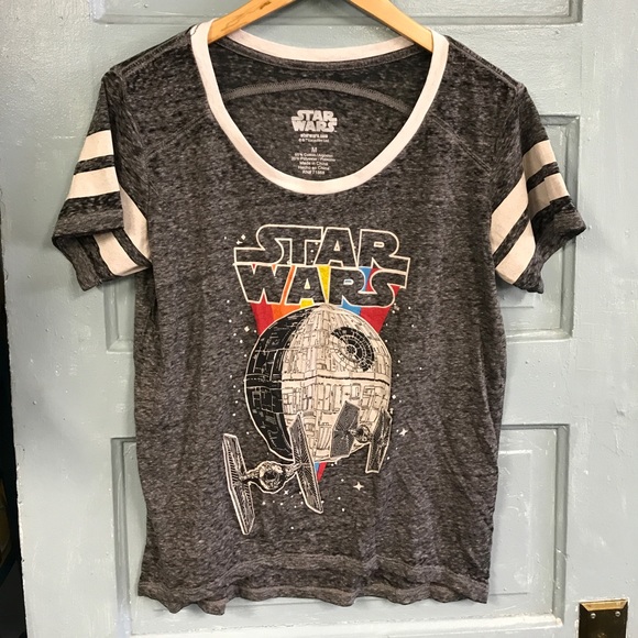 Star Wars Gray T-Shirt Death Star Tie Fighter - Picture 3 of 4